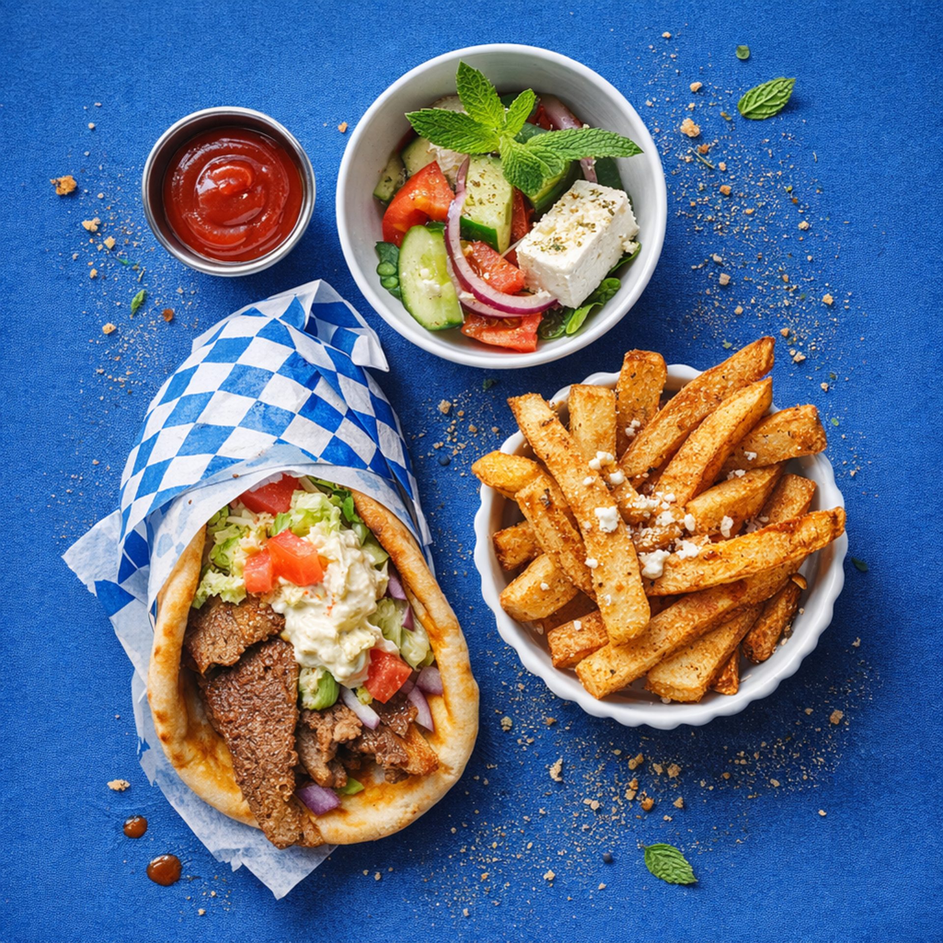 Gyro Wraps Made Fresh at Myrtos